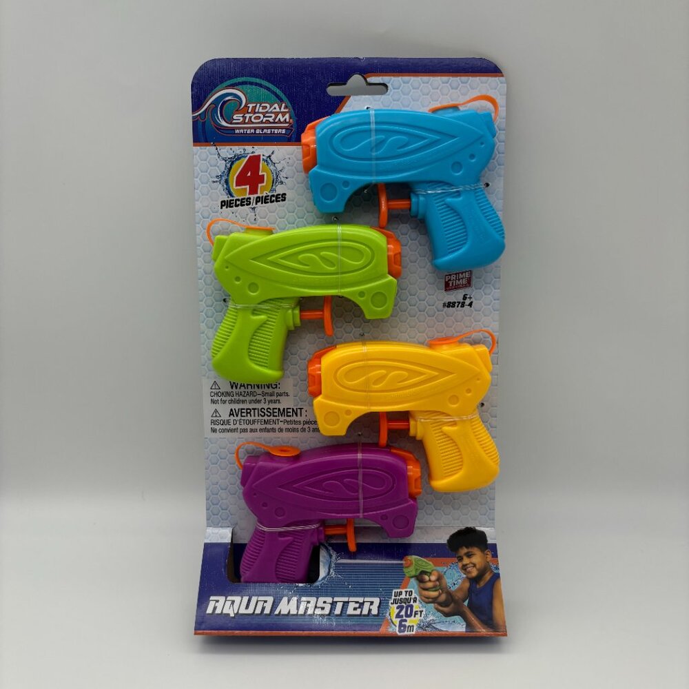 Tidal Storm Kids Aqua Master Power Water Blaster, 4 pk, Summer Outside Pool NEW